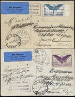 Schweiz Flugpost Lausanne Mailand 1925 2 Karten