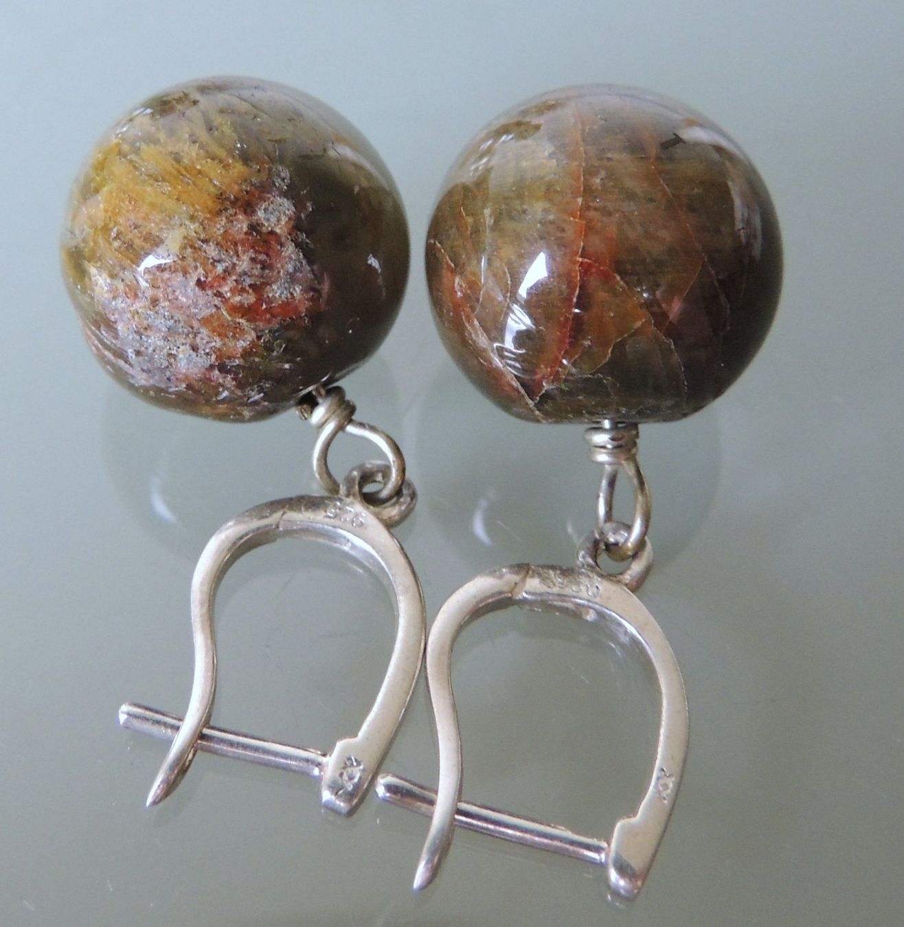 Orecchini pendenti & Orecchini a lobo: Rutilquarz Silber 925 Ohrringe 15 mm – Usato da Waldenburg venduto da schaller707 3