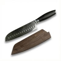 87-STEAKart Damast Japanisches Santokumesser 18cm 67 Lagen