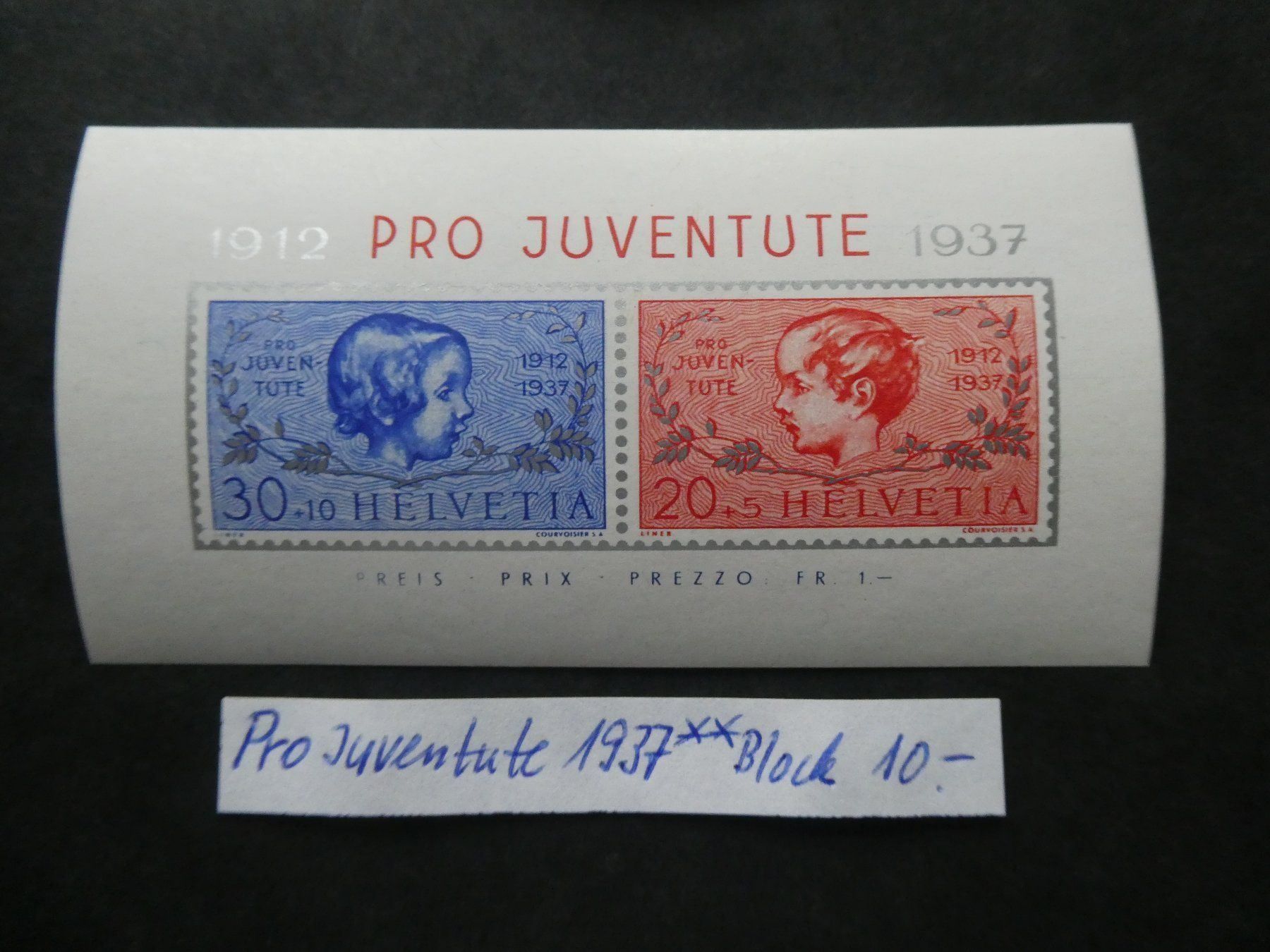 Tous les timbres: Pro Juventute 1937 Block postfrisch – D'occasion à Lausen par Herbamare01