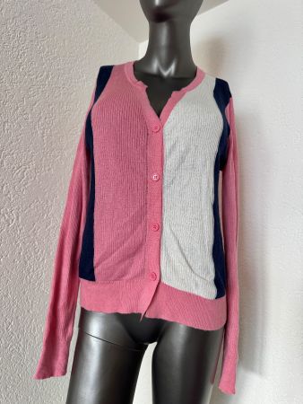 Strick Color - Block Langarm- Cardigan Leichte Jacke Gr M