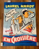 Vintage-Filmplakat „En Croisière“ Laurel und Hardy, ca. 1950