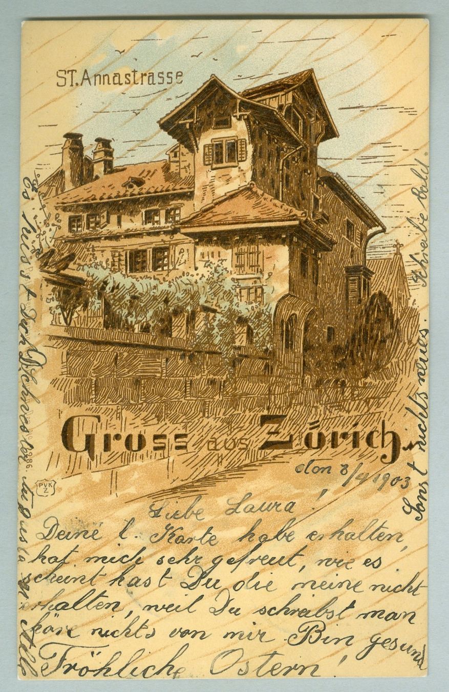Cartoline postali: 1903 Schweiz AK Kt ZH – Usato da Zürich venduto da yago-rot