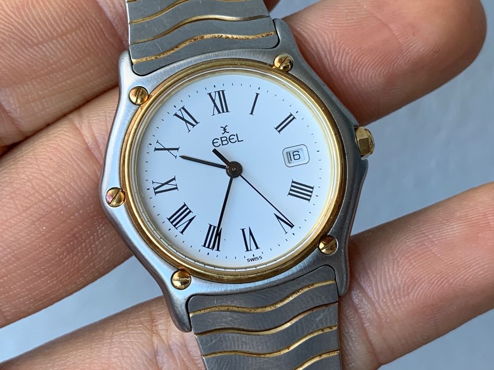Montre Vintage Ebel Automatique Homme - Années 60, Mouvement Suisse, Cadran Blanc - Occasion
