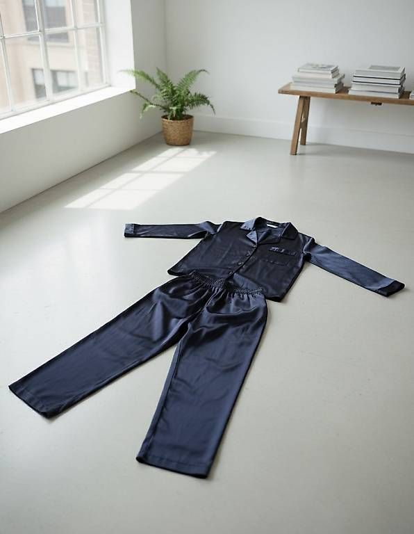 Negligees & Pigiami: Pyjama-Set aus Satin, dunkelblau – Nuovo (secondo la descrizione) da Zürich venduto da ale_xxz7 1