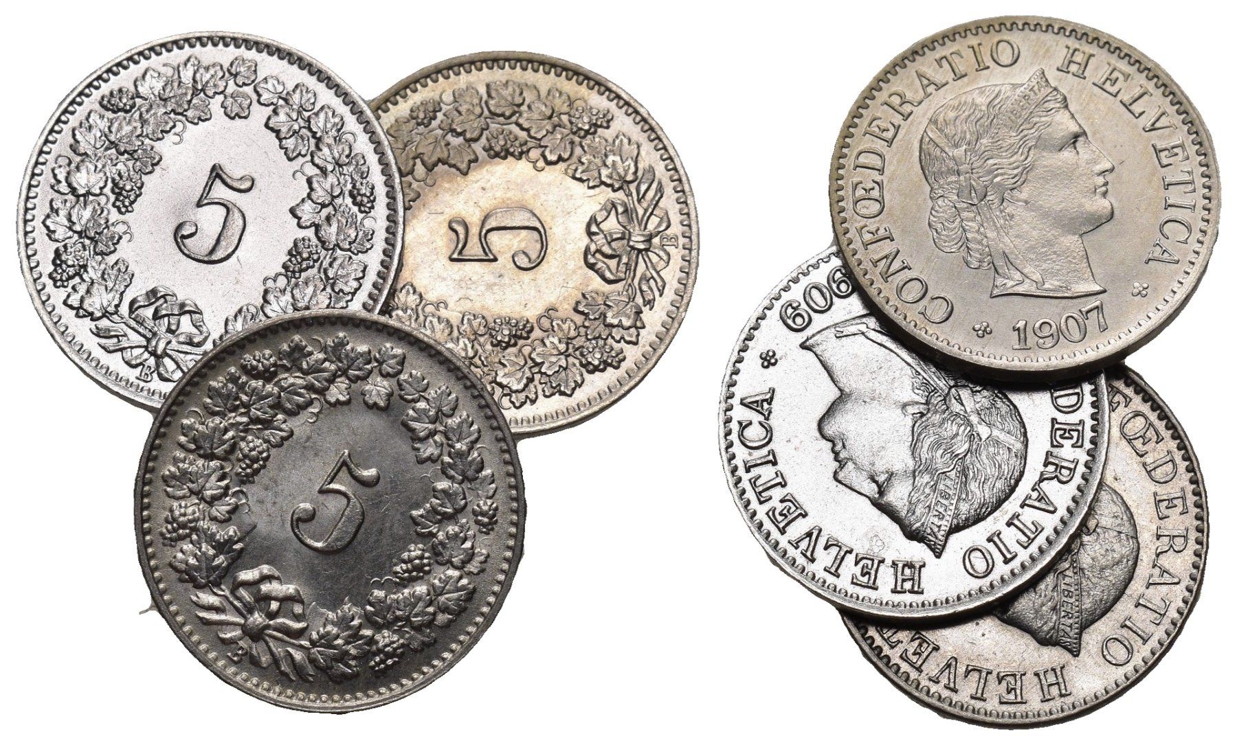 Alle Münzen: Schweiz 5 Rappen Lot – Gebraucht aus Bern von numismatictops