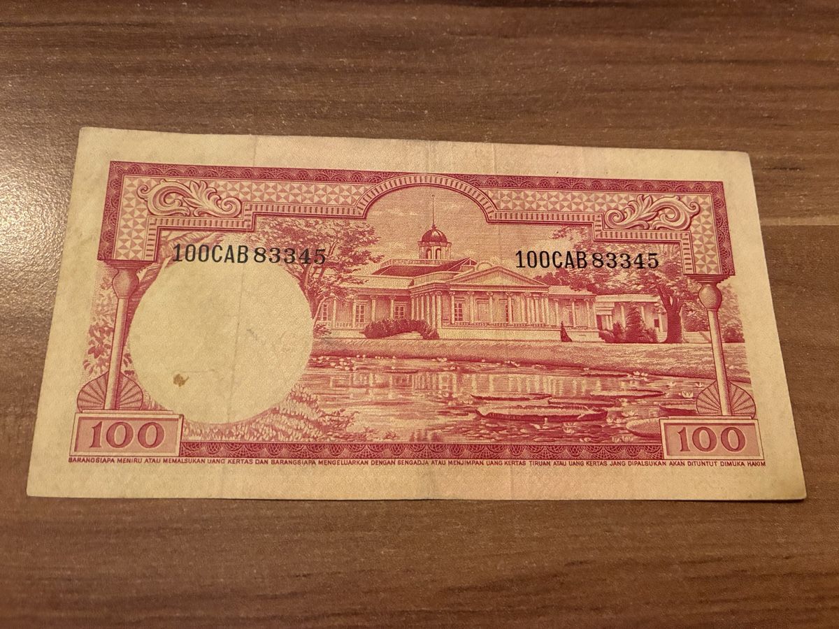 Banconote: Indonesia 100 Rupiah, 1957 – Usato da Dällikon venduto da Woldbanknoten 2