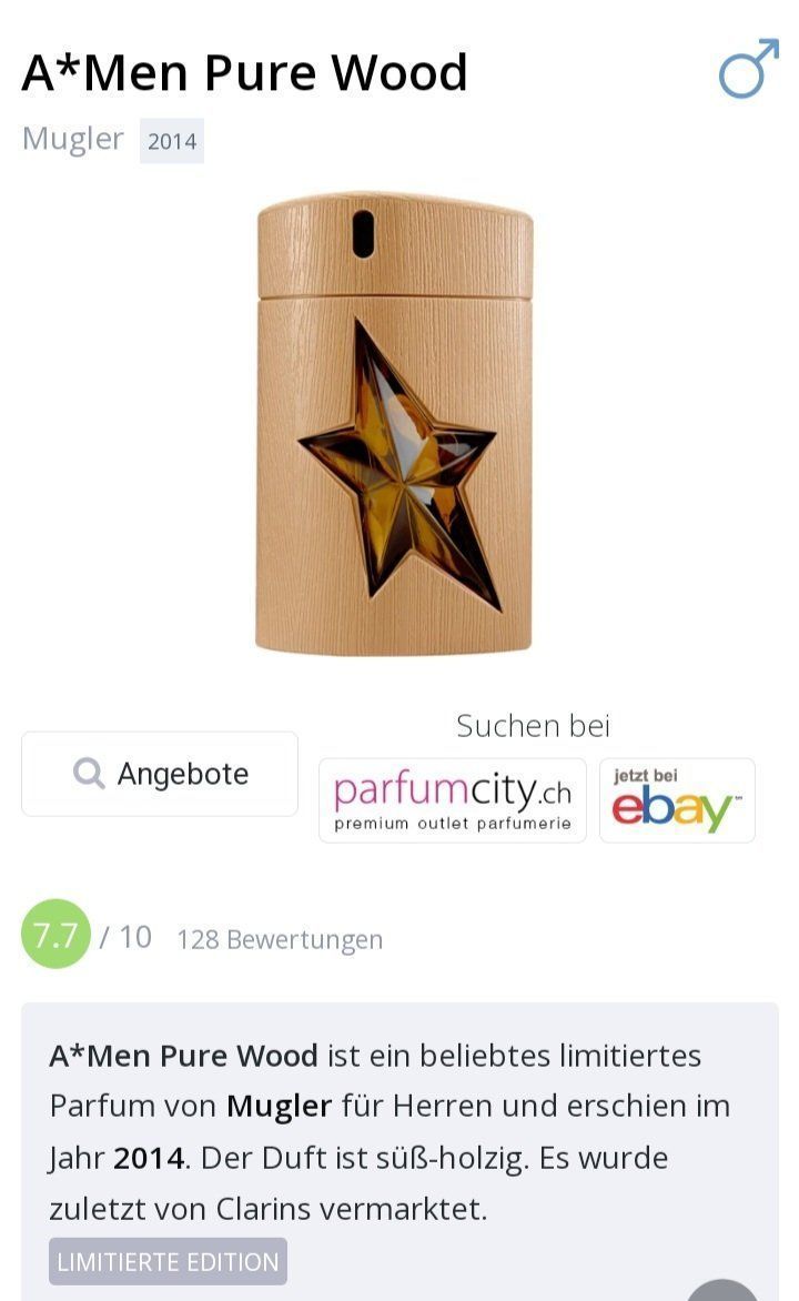 Mugler Profumi & Eau de Toilette: 2 ml MUGLER PURE WOOD ABFÜLLUNG – Nuovo (secondo la descrizione) da St. Gallen venduto da CaliSunshine 2