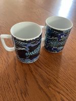 Set aus 2 Bopla Swiss Langenthal Porzellan Mugs Fisch BPL1