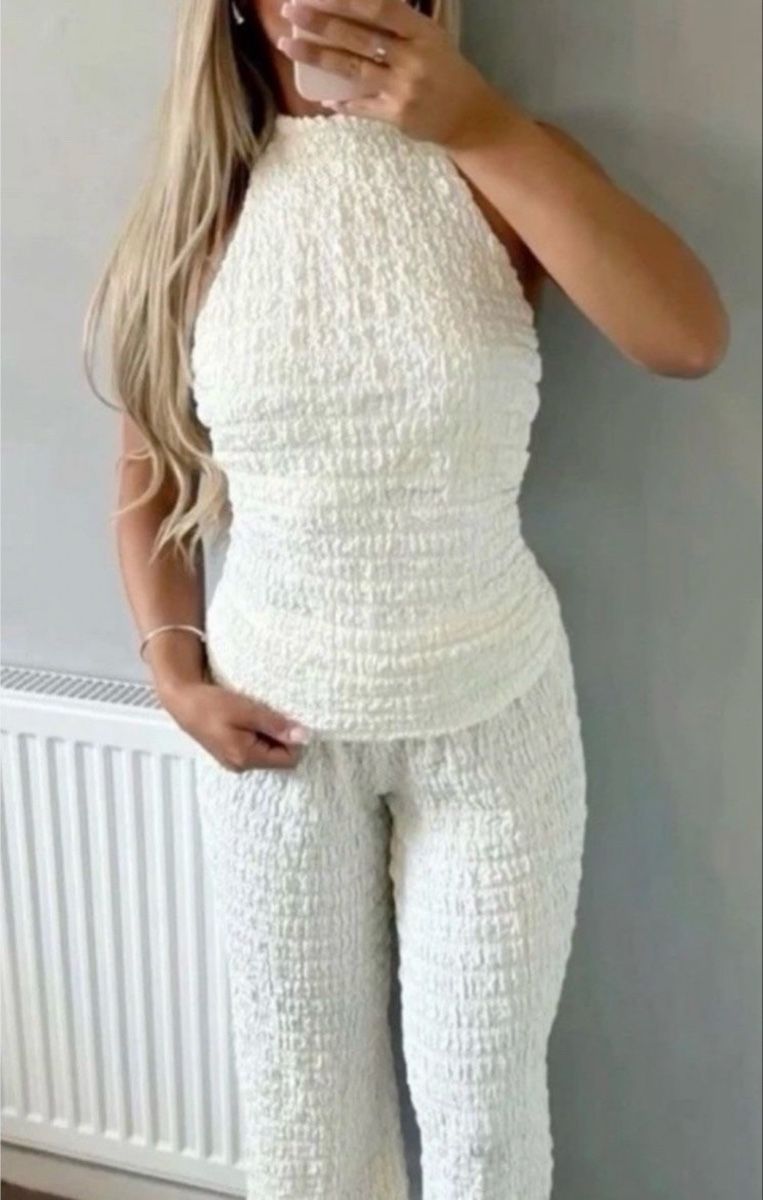 Zara Lotti di vestiti: Ensemble haut et pantalon texturé blanc taille M – Nuovo (secondo la descrizione) da Biel/Bienne venduto da ant_h25x 1