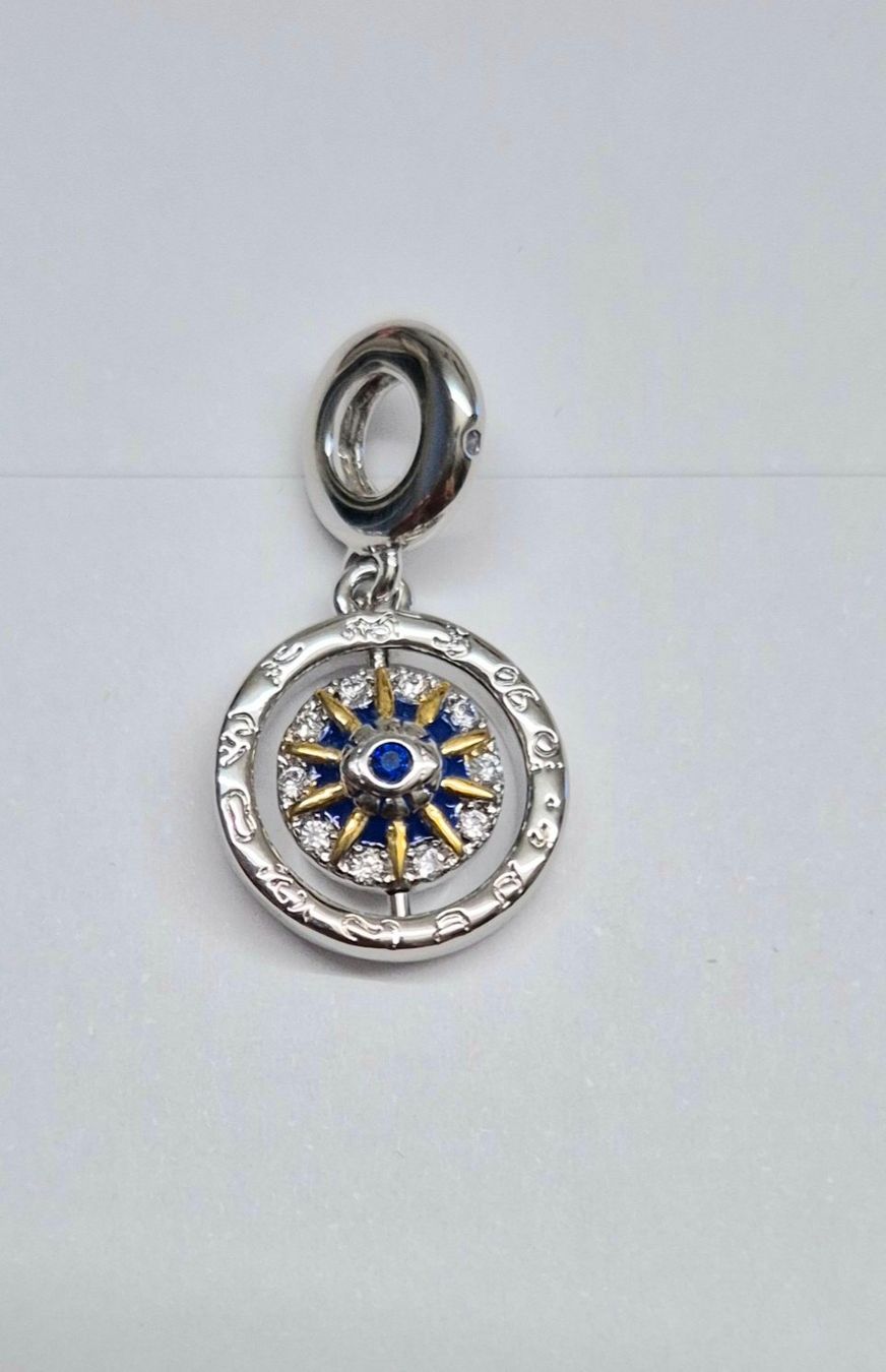 Anhänger: Silber Charm drehender Kompass +Garantie – Neu (gemäss Beschreibung) aus Rotkreuz von Carbone_Bijou-Shop