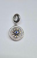 Silber Charm drehender Kompass +Garantie