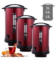 Glühweinkocher 8.8l Edelstahl Glühweinautomat rot