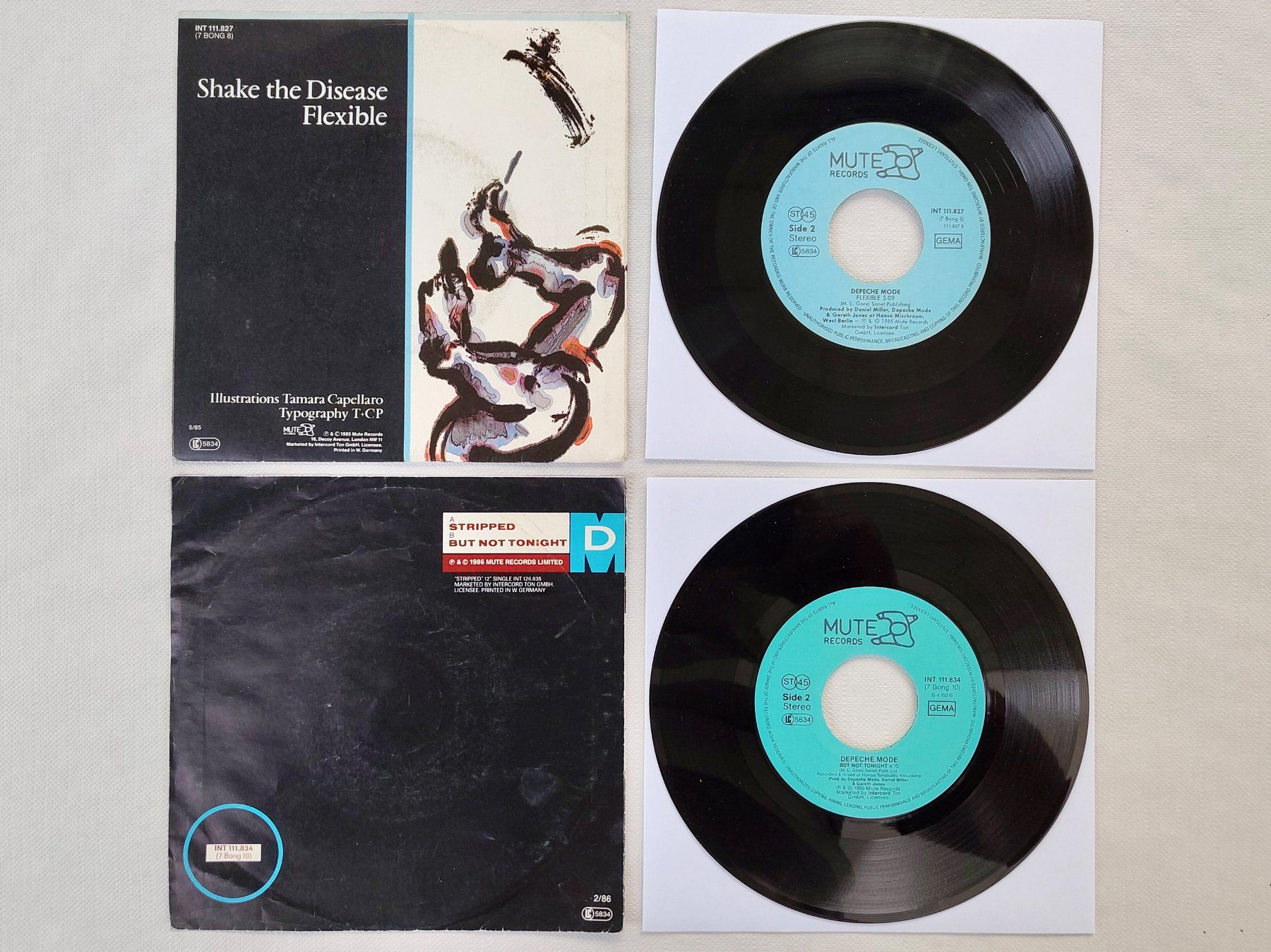 Dischi in vinile: 2x 7" Single Depeche Mode: Shake The Disease, Stripped – Usato da Hindelbank venduto da iCardologe 1