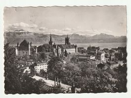 Ansichtskarte Lausanne mit Alpenpanorama gelaufen 1946