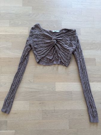 Brauner Strick Crop-Pullover Gr. M