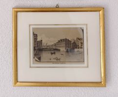 Historischer Stich „Das Rathaus in Zürich“ – Signiert
