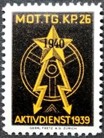 Soldatenmarke 2.WK, Mot Tg Kp 26, schwarz, Aufdr, Wi Tg 41