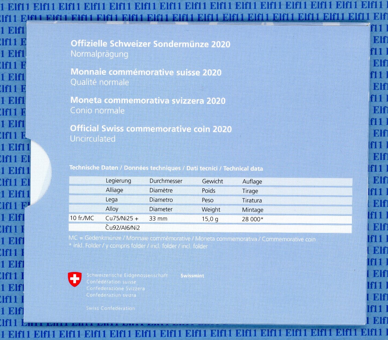 Tutti le monete: CHF__10.00 2020 Hase im Folder stgl 10 Franken – Nuovo e nell'imballaggio originale da Widnau venduto da Elf11 5