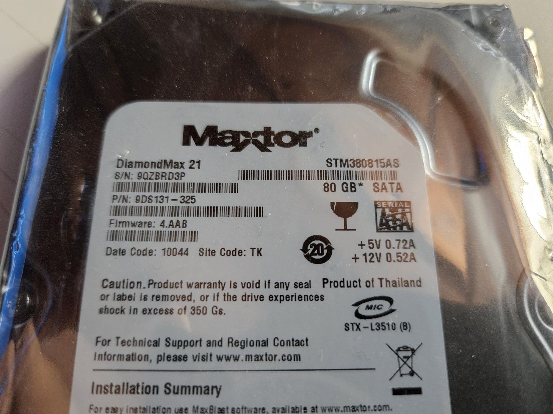 Dischi rigidi: 2 Hard Disk Maxtor 80 GB Sata neu – Nuovo e nell'imballaggio originale da Genestrerio venduto da GIDI02 1
