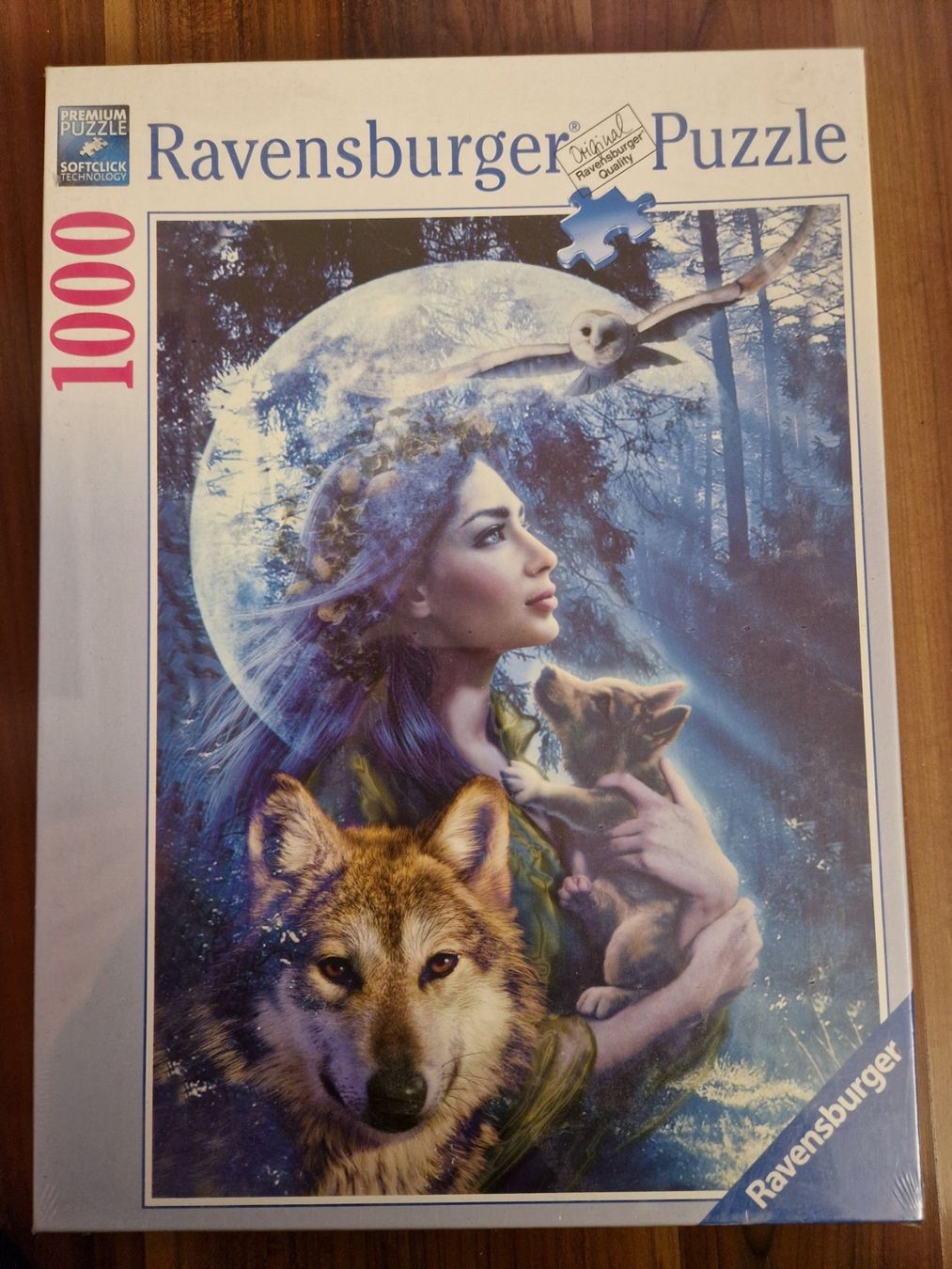 Ravensburger Puzzles: Ravensburger Puzzle, Frau mit Wolf, 1000 Teile – Neu und originalverpackt aus Thayngen von