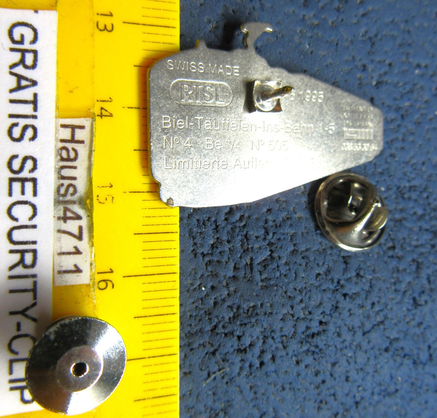 Swiss Placchette & Badge: SCHMID-MÜLLER SMD PIN RTSL Be4/4 BIEL-TÄUFFELEN-INS-BAHN – Usato da Ettingen venduto da Hausi4711 1