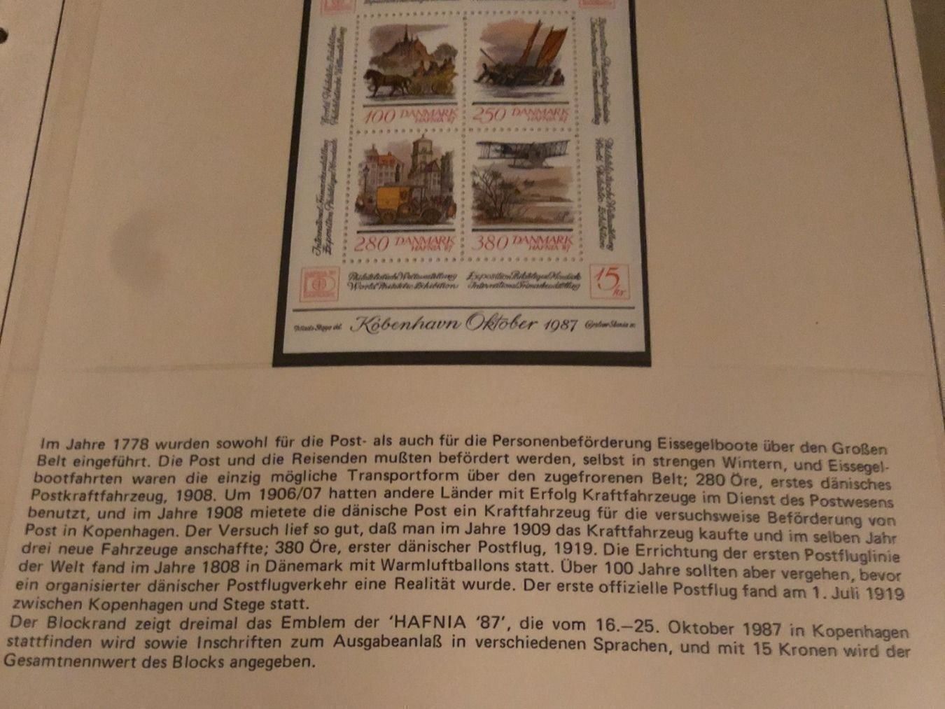 Tutti i francobolli: Block Dänemark "HAFNIA 87", 1986, Postfrisch – Nuovo e nell'imballaggio originale da Landquart venduto da interesse63 2