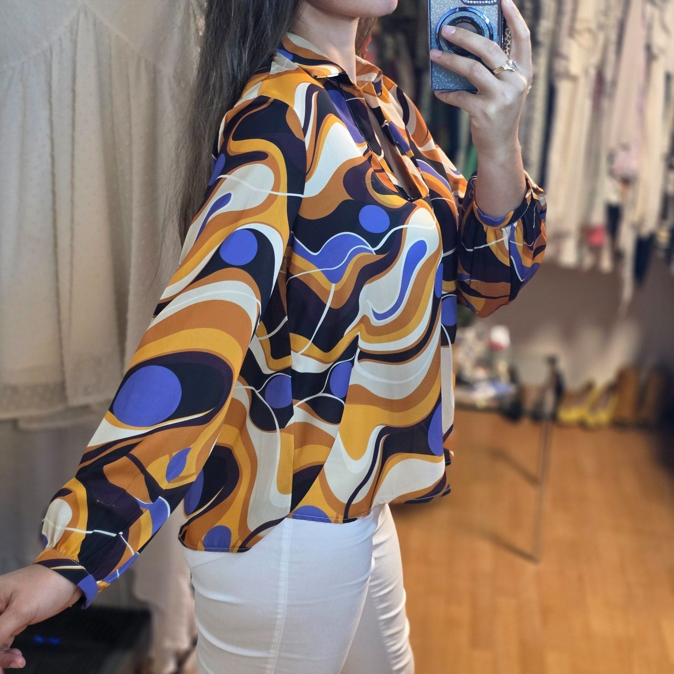 Camicette: Retro Style  Bluse mit Muster Gr. 38/40 – Usato da Wald ZH venduto da CapLux 1