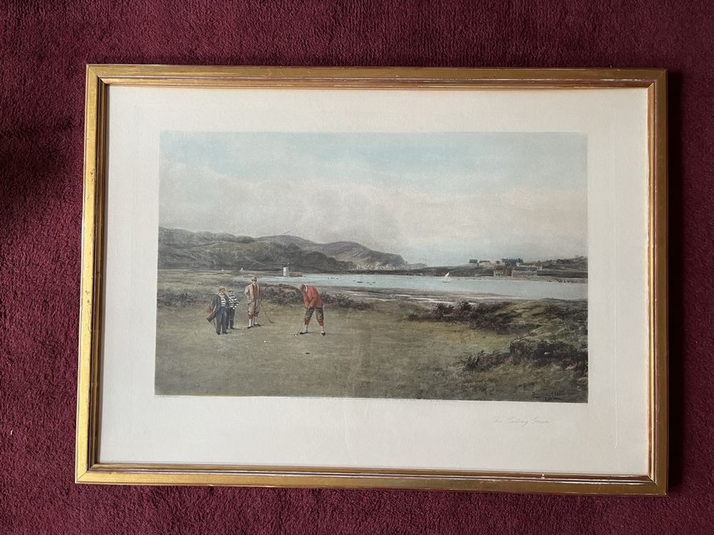 2 schöne antike Golf-Lithografien, Douglas Adams, dat. 1894 (Gebraucht ...
