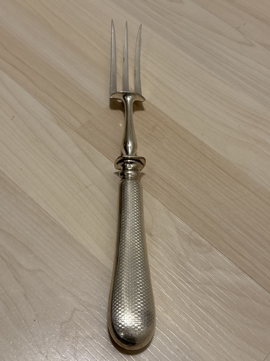 Forchette: Schöne Vintage Silber Fleischgabel / Tranchiergabel – Usato da Grenchen venduto da Lucy68 1
