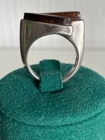 Bague vintage en argent 800 et bois, taille 54