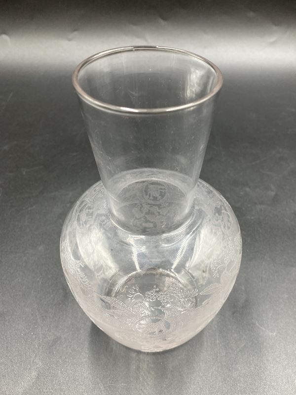 Karaffen: Weinkaraffe mit Weinrebenornament | ca. 5dl | Glas – Gebraucht aus Wittenbach von Restwert_St-Gallen 3