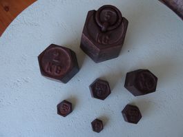 Gewichte Set 5kg bis 50g alte Eisen Gewichte Waage Gewich...