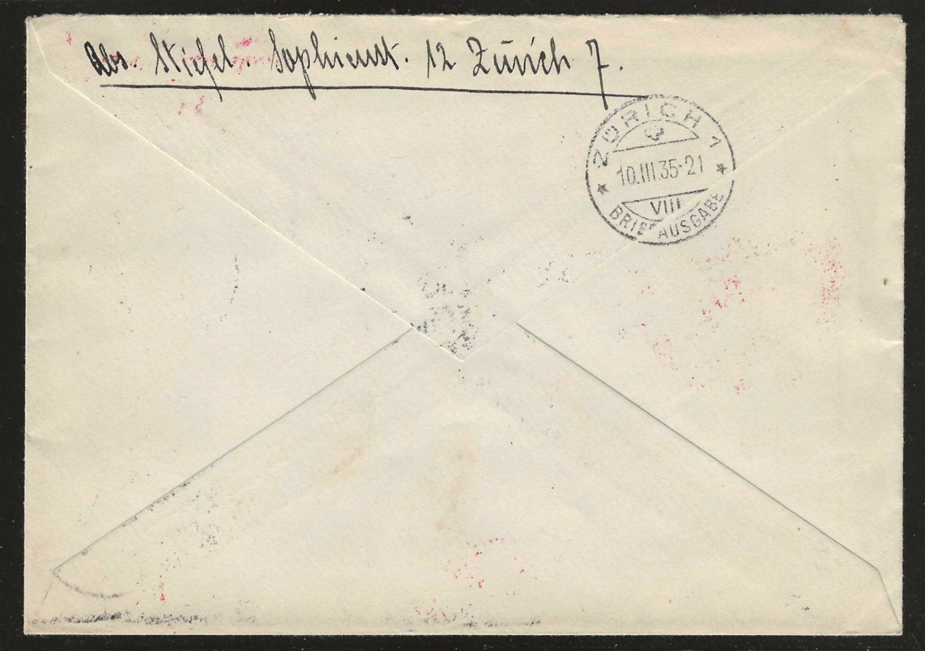 Tutti i francobolli: 1935 : attraktiv frankierter Flugpost Brief – Usato da Gümligen venduto da Geniusbuy 1
