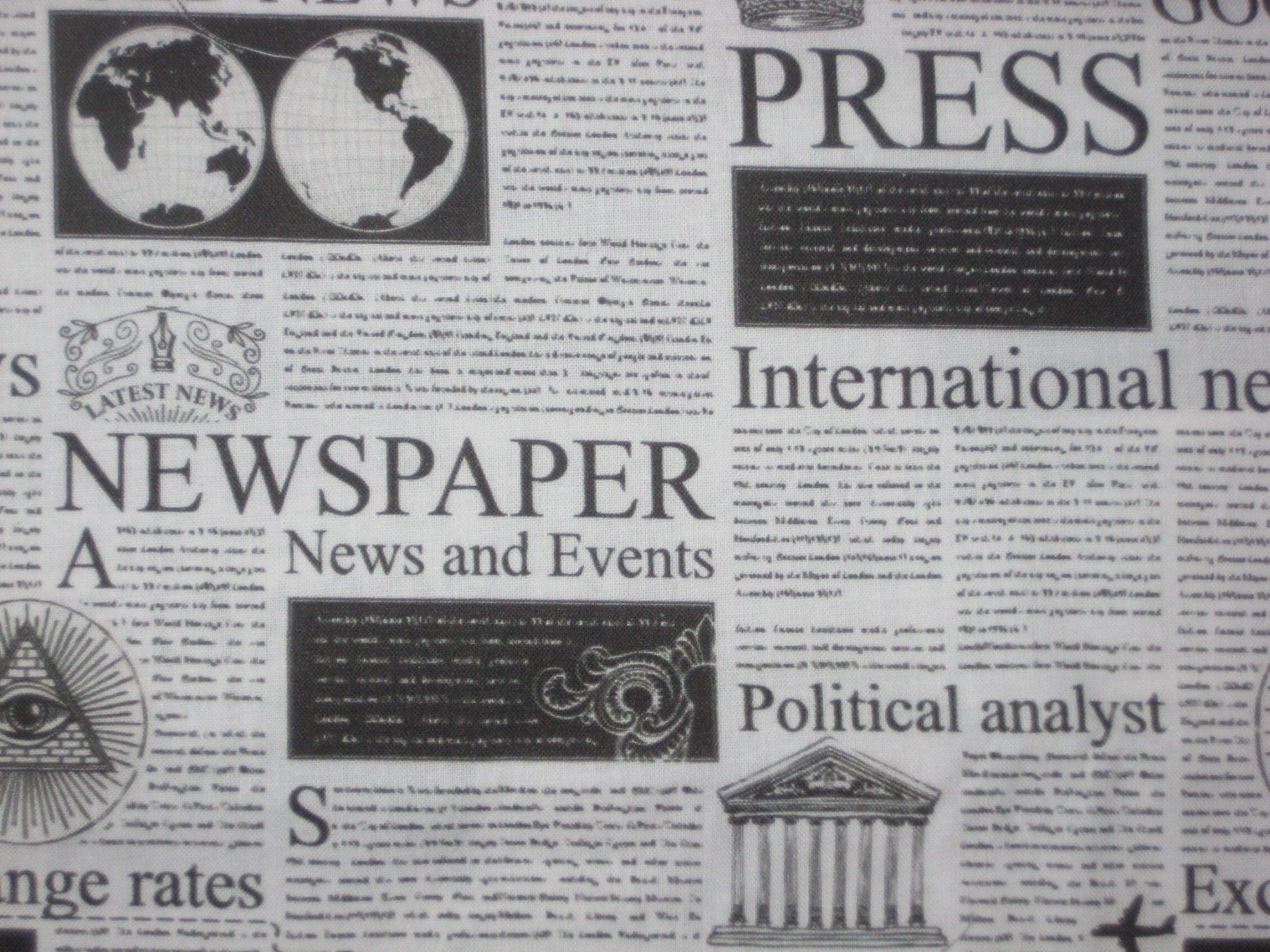 Tessuti: Baumwollstoff ecru mit Digitaldruck Zeitung – Nuovo (secondo la descrizione) da Füllinsdorf venduto da Schlupp 1