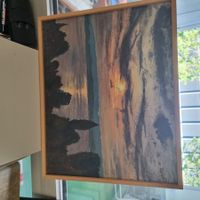 Gemälde - Sonnenuntergang am See - Schönes Ölgemälde!