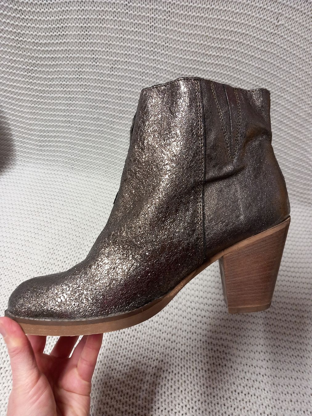 Scarpe da donna: OXMOX Leder-Stiefeletten Gr.41 Glitzer NEU – Nuovo (secondo la descrizione) da Gwatt (Thun) venduto da umwelt-brocki 1
