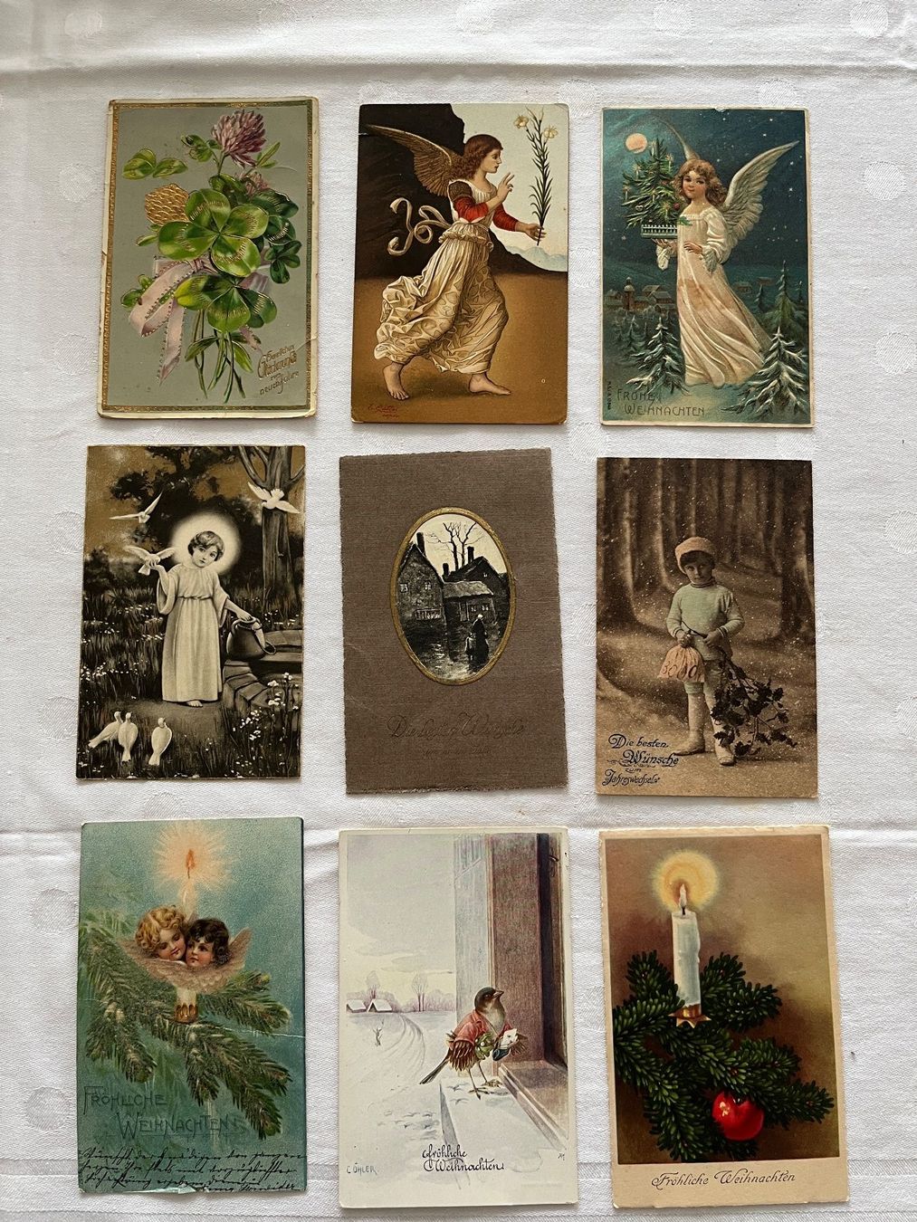 Cartoline postali: 9 antike Weihnachtskarten, Grusskarten, um 1900 – Usato da Stetten AG venduto da Brissago25