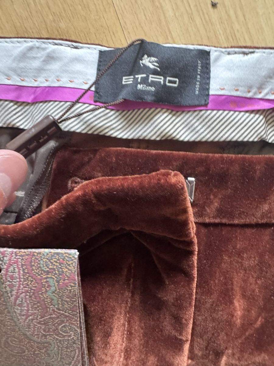 Etro Hosen: Etro Milano Damen Samthose Bordeaux Gr. 46  – Gebraucht aus Trübbach von s-a-t 2