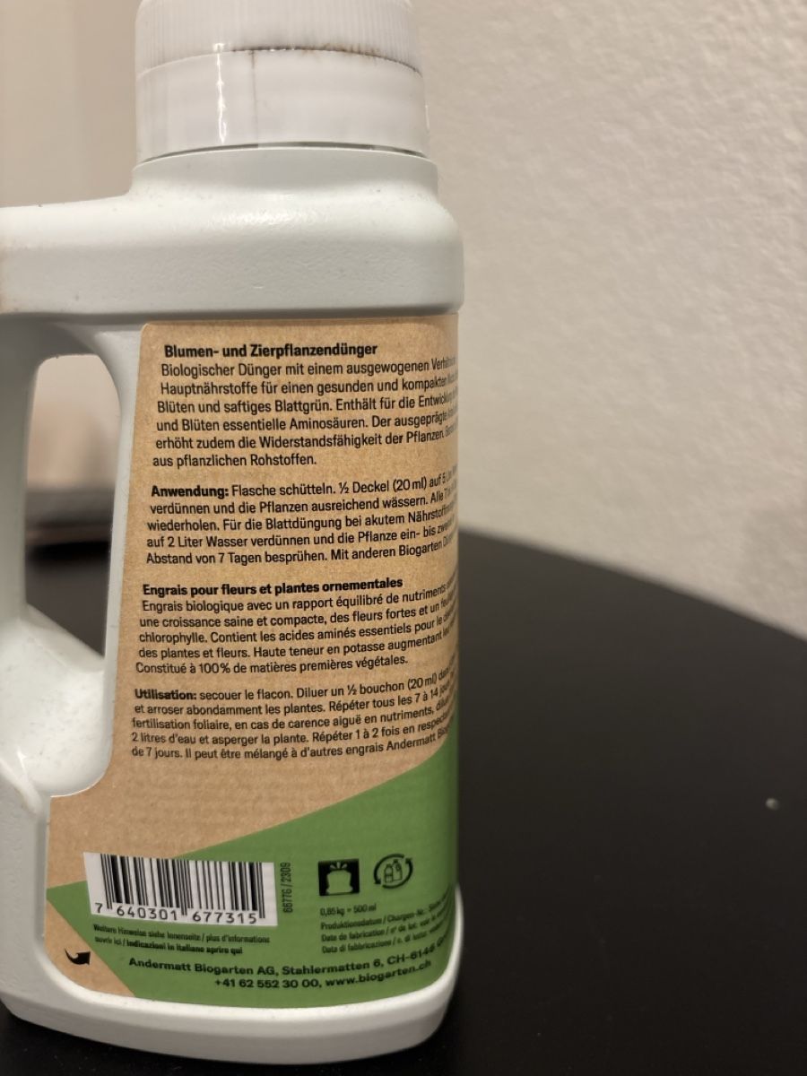Pflanzen & Samen: Engrais fleurs Andermatt Biogarten 500ml – Gebraucht aus Prilly von hei_5q56 1