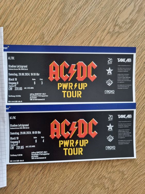 ACDC Tickets (Neu und originalverpackt) in Gossau SG für CHF 1200 – mit ...