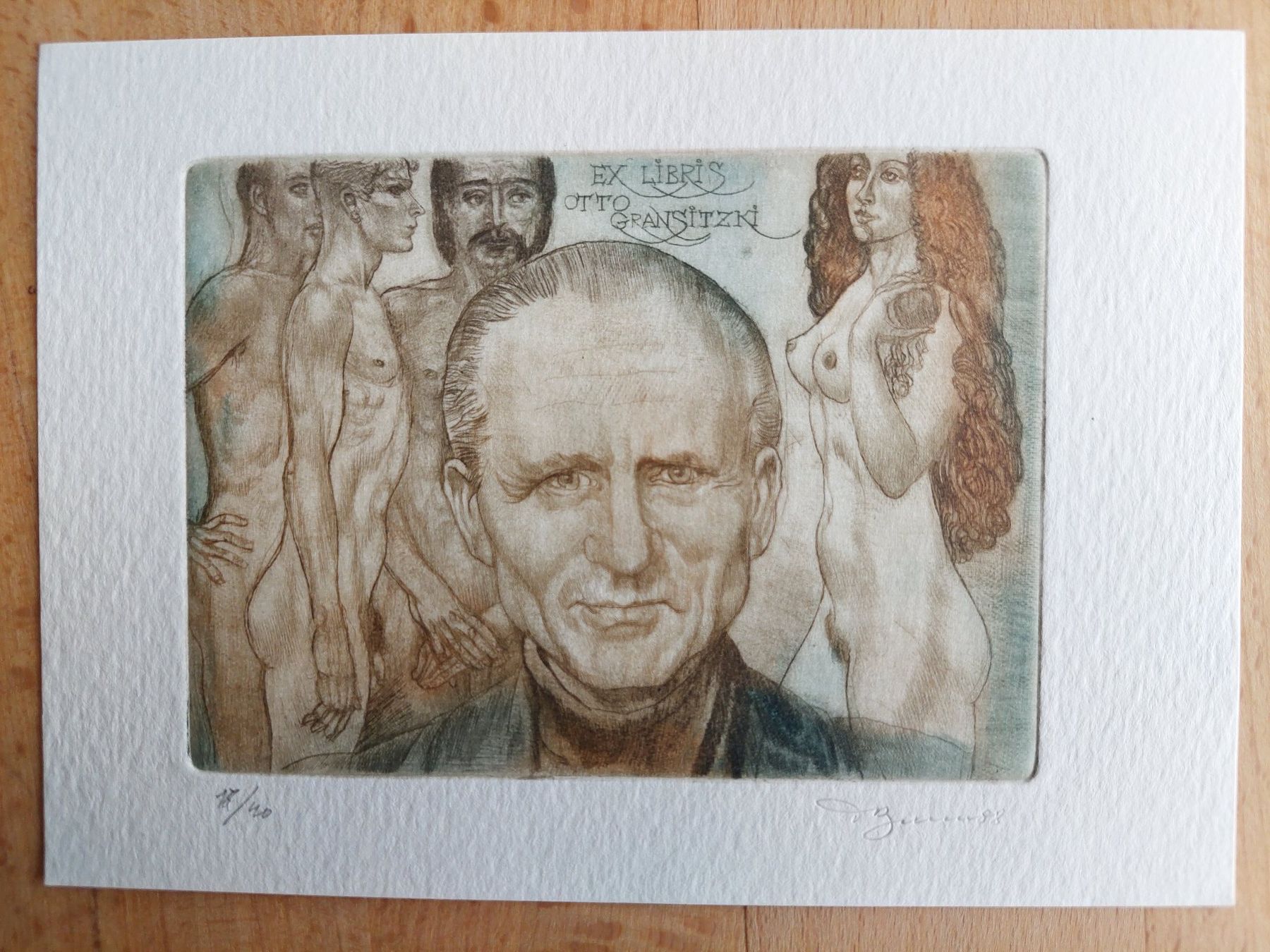 Dipinti: Exlibris David Bekker - Original Farbradierung Erotik sign. – Usato da Obfelden venduto da Exlibris-Art
