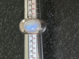 Silber 925 Ring mit grossem Mondstein – Gr. 55