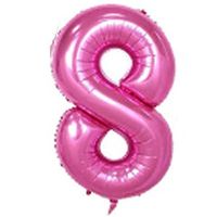 40" XL Metallic Zahlenballon Pink 8 - KOSTENLOSER VERSAND