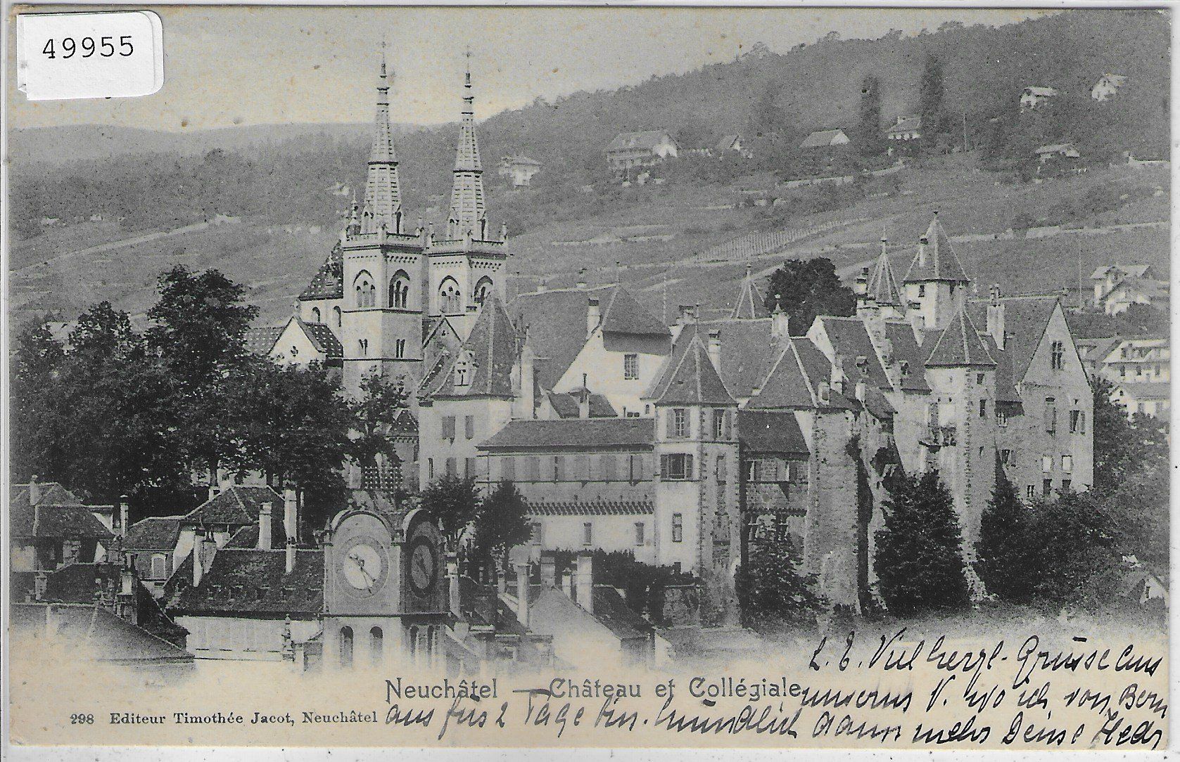 Cartoline postali: Neuchatel - Chateau et Collegiale – Usato da Ettingen venduto da Kartenplanet