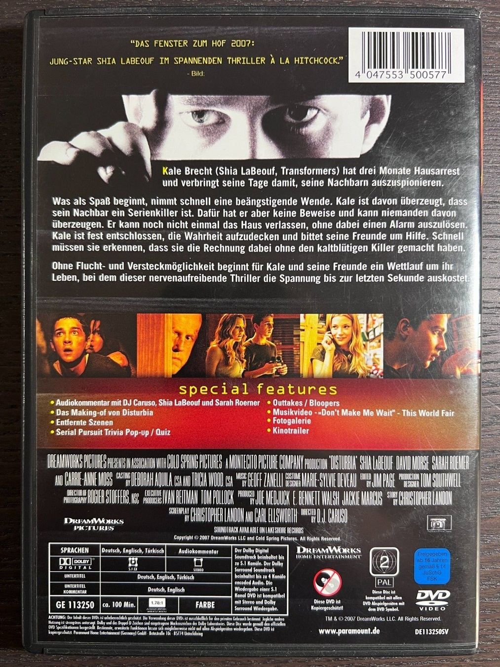 Tutti i DVDs: Disturbia – Usato da Zürich venduto da FilmFreunde 1