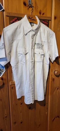 Herrenhemd Kurzarm mit Stuktur weiss Gr. L