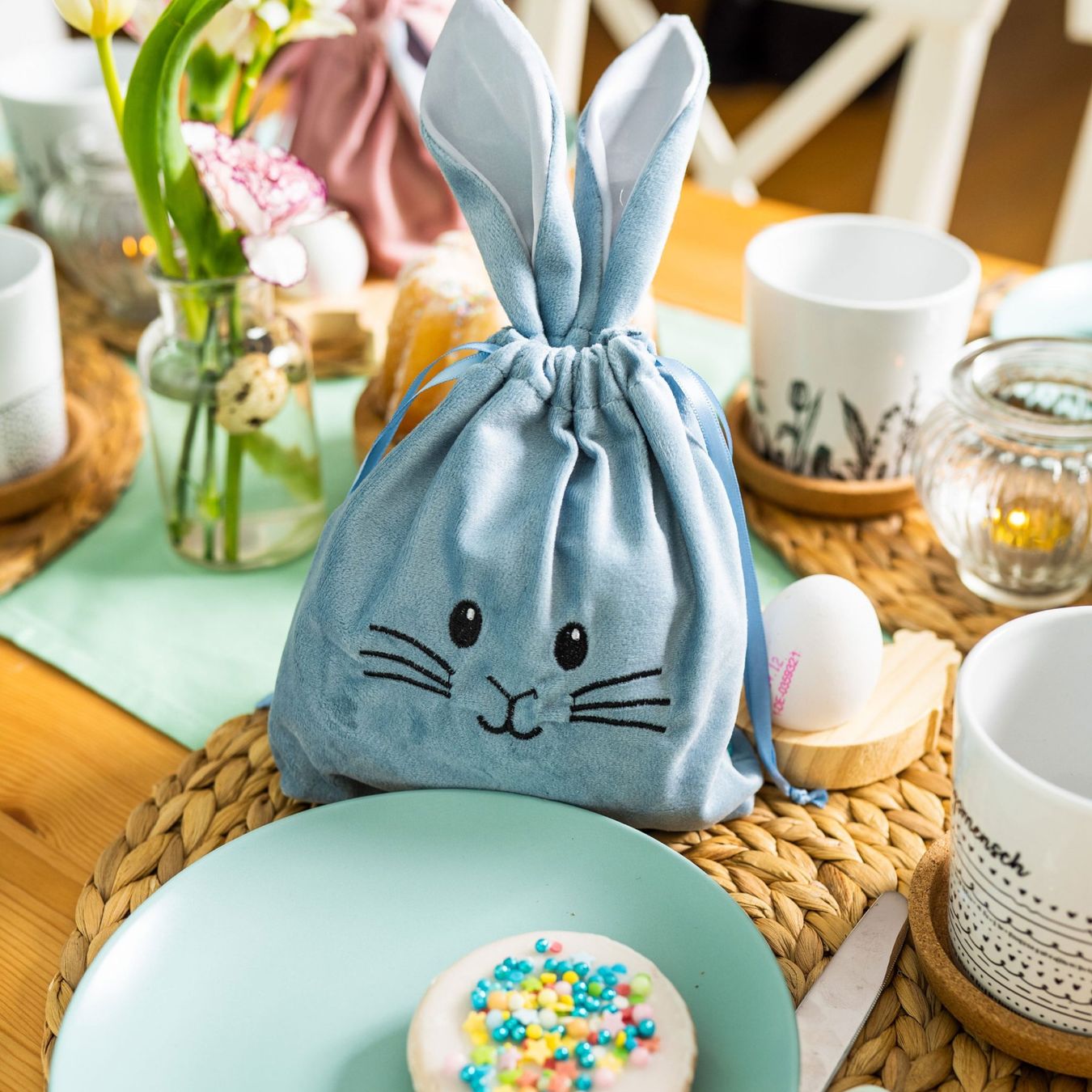Alle Dekorationen: 3 Geschenksäckchen zu Ostern aus Samt – Neu und originalverpackt aus Walenstadt von Trend-24 3