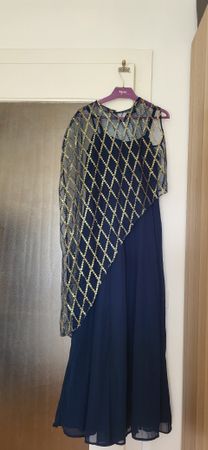 Elegante vestito da cerimonia blu e oro, come nuovo! 