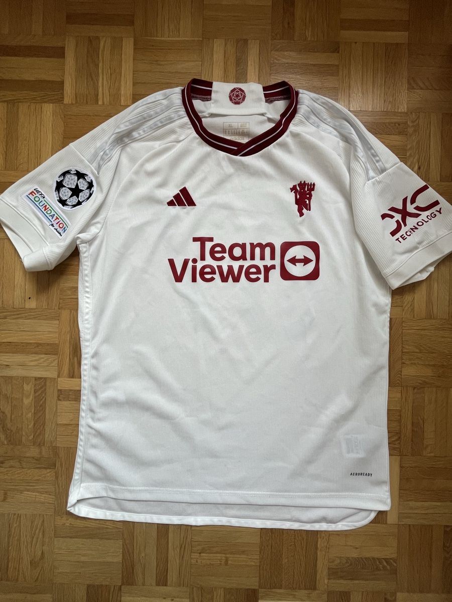 Adidas Canottiere & Pantaloni: Original Mainoo Manchester United 2023/24 Trikot XL – Usato da Burgdorf venduto da Shirtsy 1